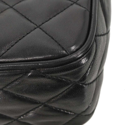 Chanel 1991-1994 Black Lambskin Shoulder Camera Bag Mini