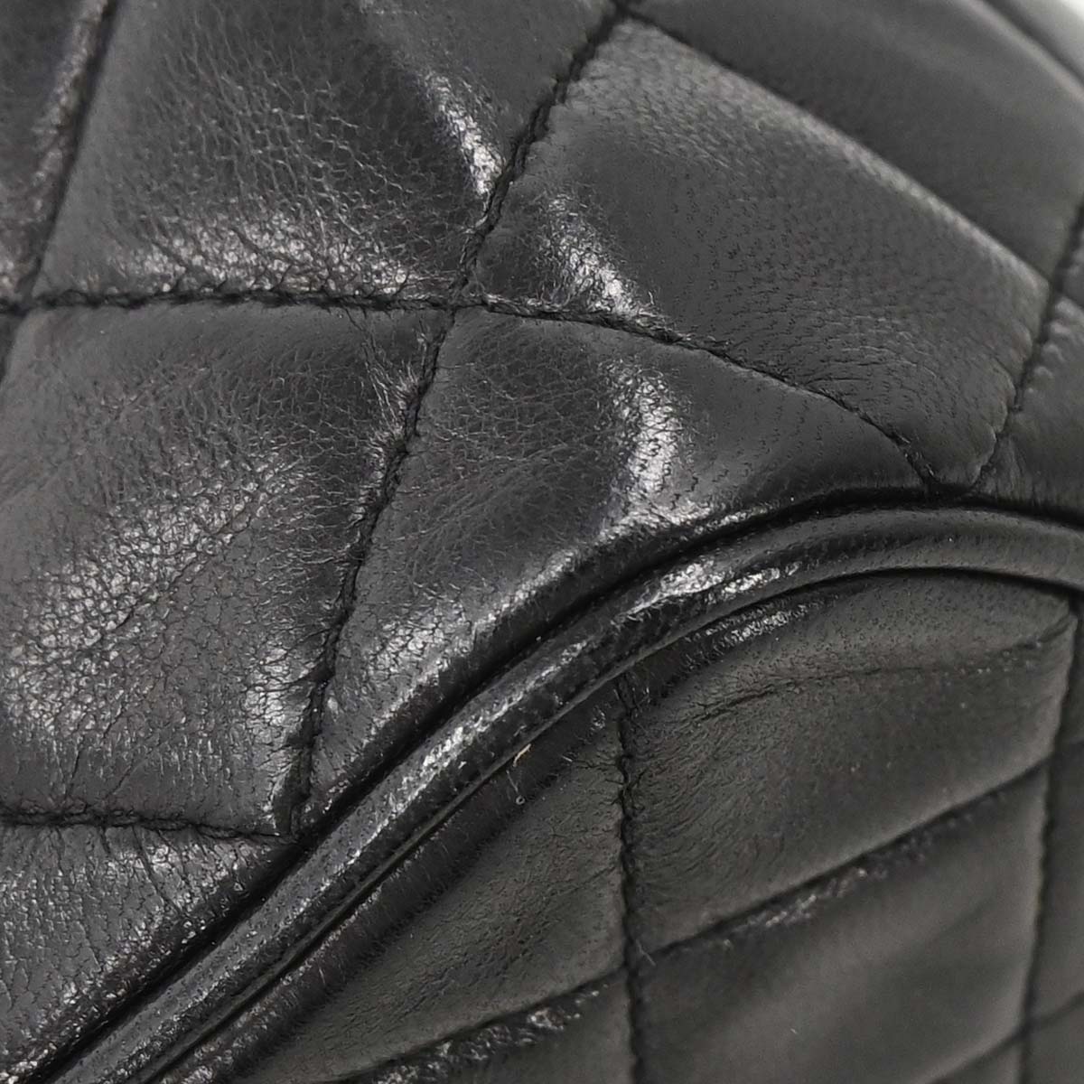 Chanel 1991-1994 Black Lambskin Shoulder Camera Bag Mini