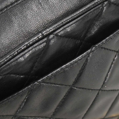 Chanel 1991-1994 Black Lambskin Shoulder Camera Bag Mini