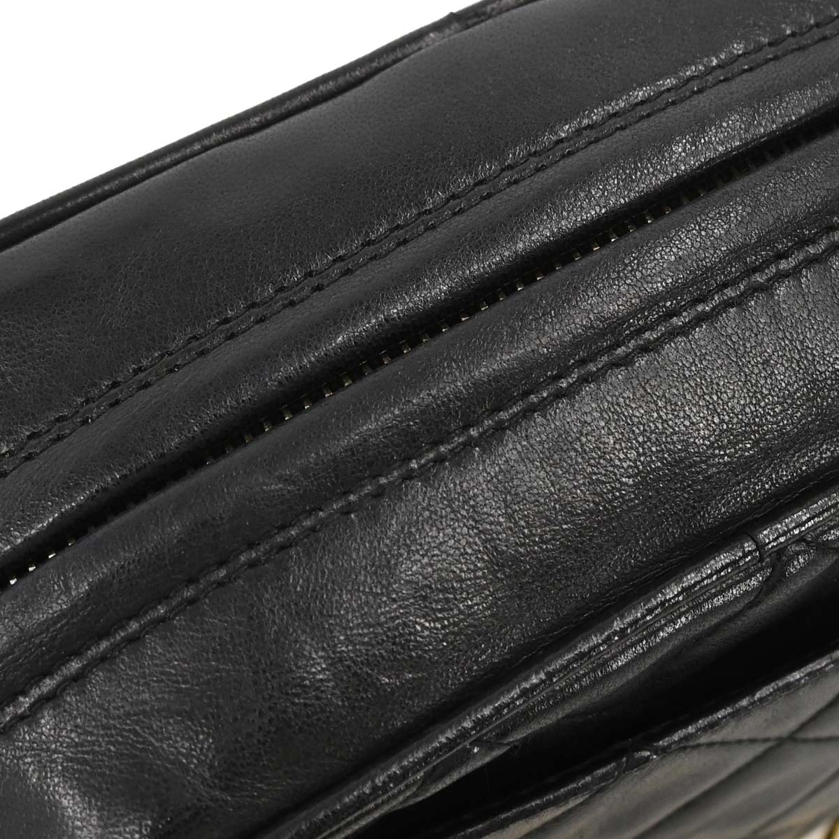 Chanel 1991-1994 Black Lambskin Shoulder Camera Bag Mini