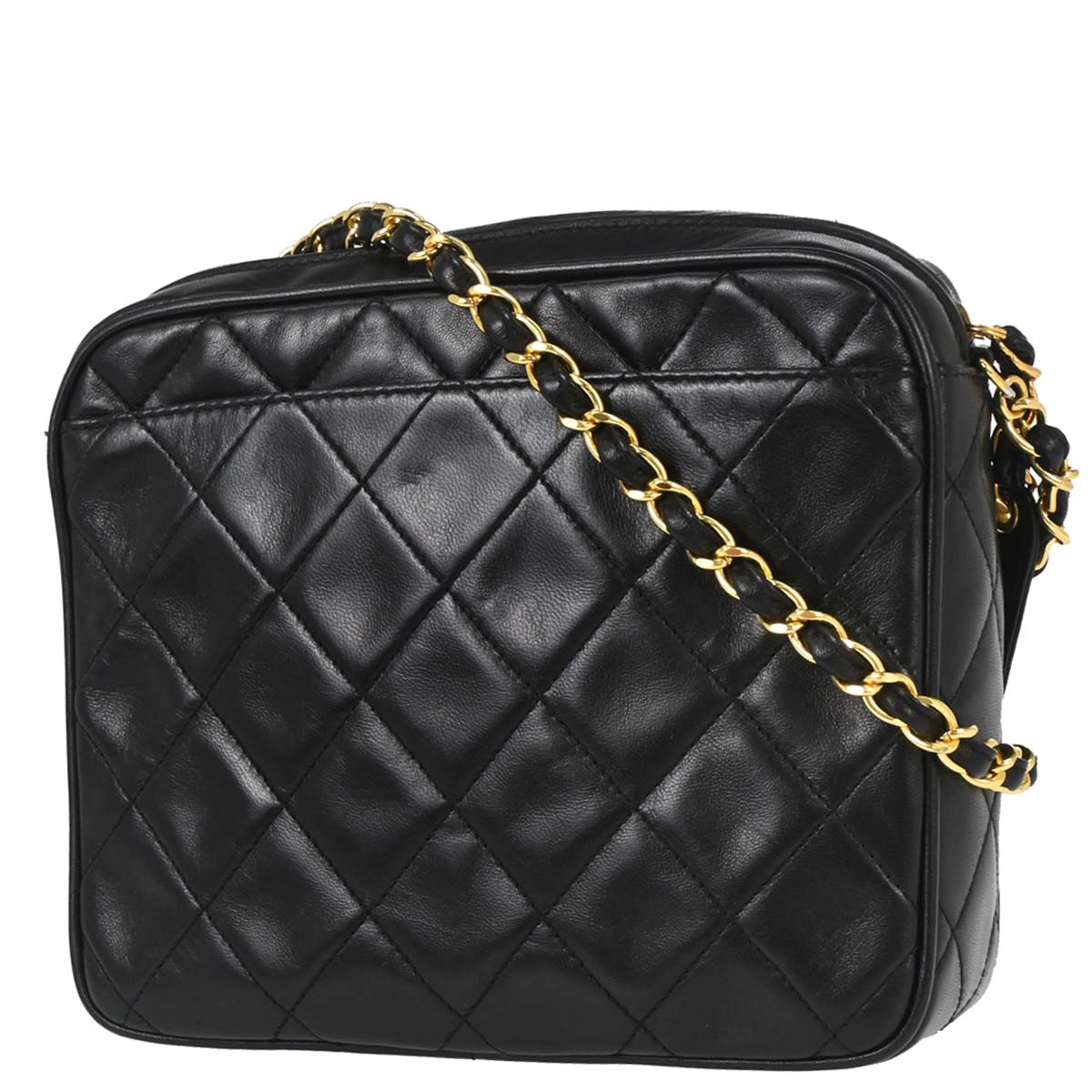 Chanel 1994-1996 Black Lambskin Shoulder Camera Bag