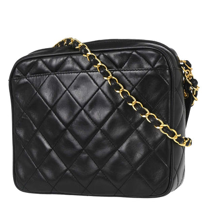 Chanel 1994-1996 Black Lambskin Shoulder Camera Bag