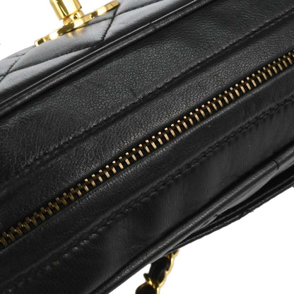 Chanel 1994-1996 Black Lambskin Shoulder Camera Bag