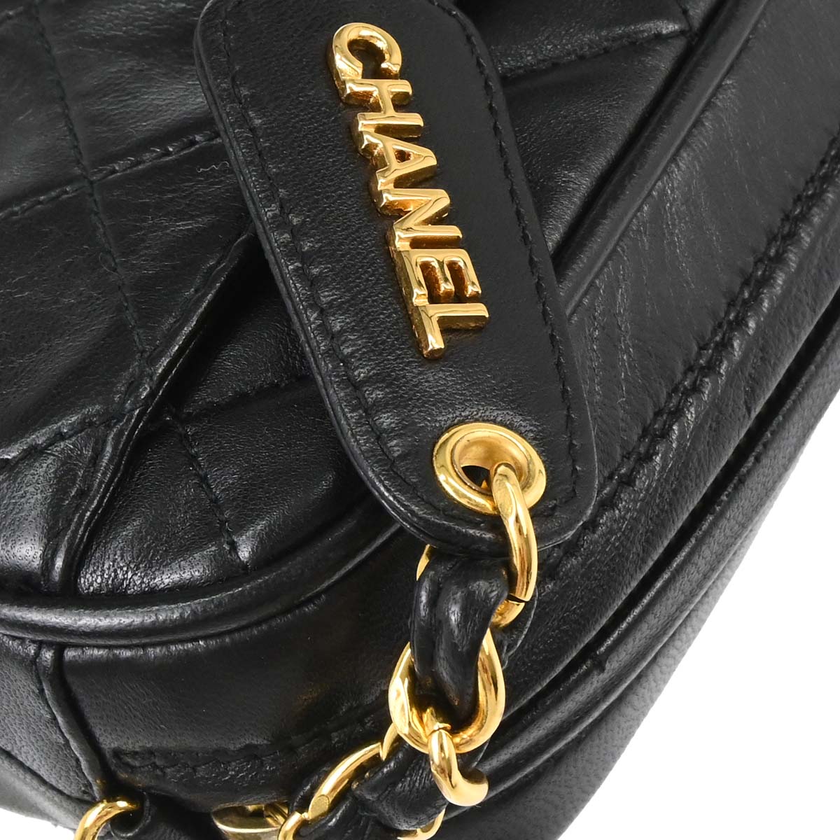 Chanel 1994-1996 Black Lambskin Shoulder Camera Bag
