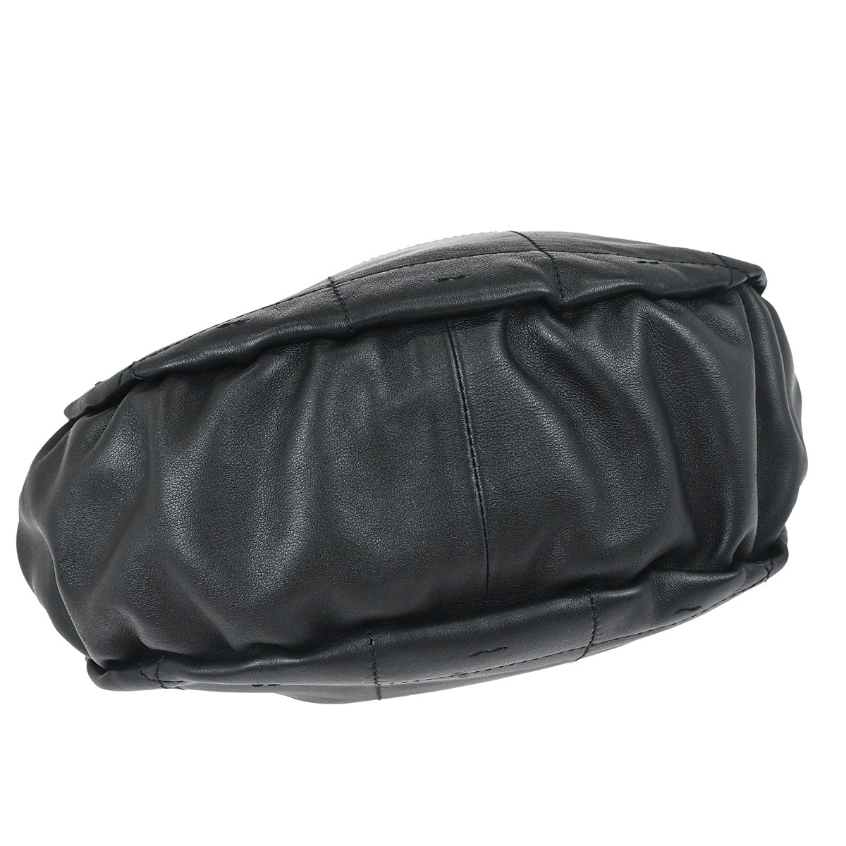 Chanel 2003-2004 Black Lambskin Choco Bar Drawstring Handbag