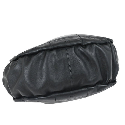 Chanel 2003-2004 Black Lambskin Choco Bar Drawstring Handbag