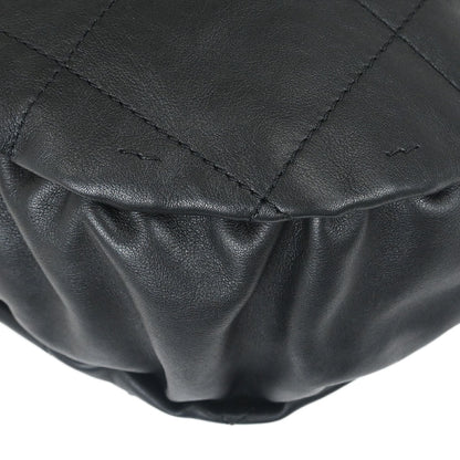 Chanel 2003-2004 Black Lambskin Choco Bar Drawstring Handbag