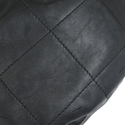 Chanel 2003-2004 Black Lambskin Choco Bar Drawstring Handbag