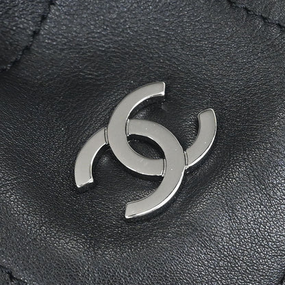Chanel 2003-2004 Black Lambskin Choco Bar Drawstring Handbag