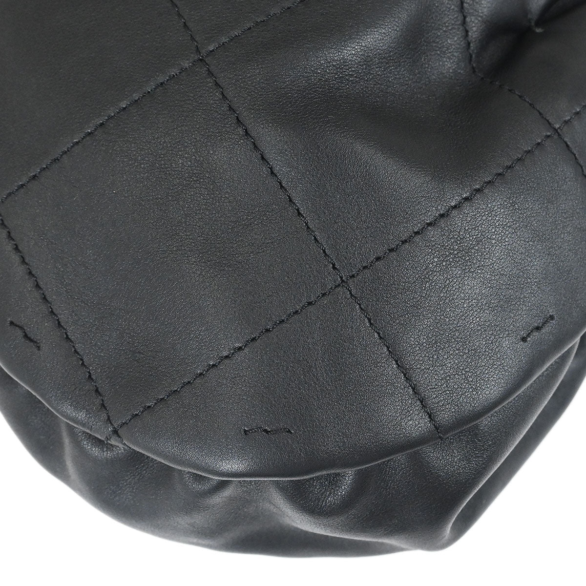 Chanel 2003-2004 Black Lambskin Choco Bar Drawstring Handbag