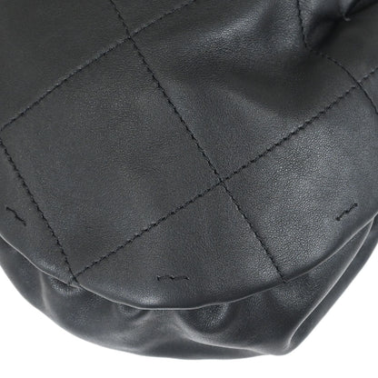 Chanel 2003-2004 Black Lambskin Choco Bar Drawstring Handbag