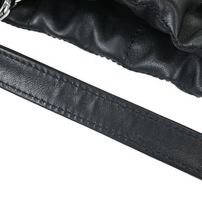 Chanel 2003-2004 Black Lambskin Choco Bar Drawstring Handbag