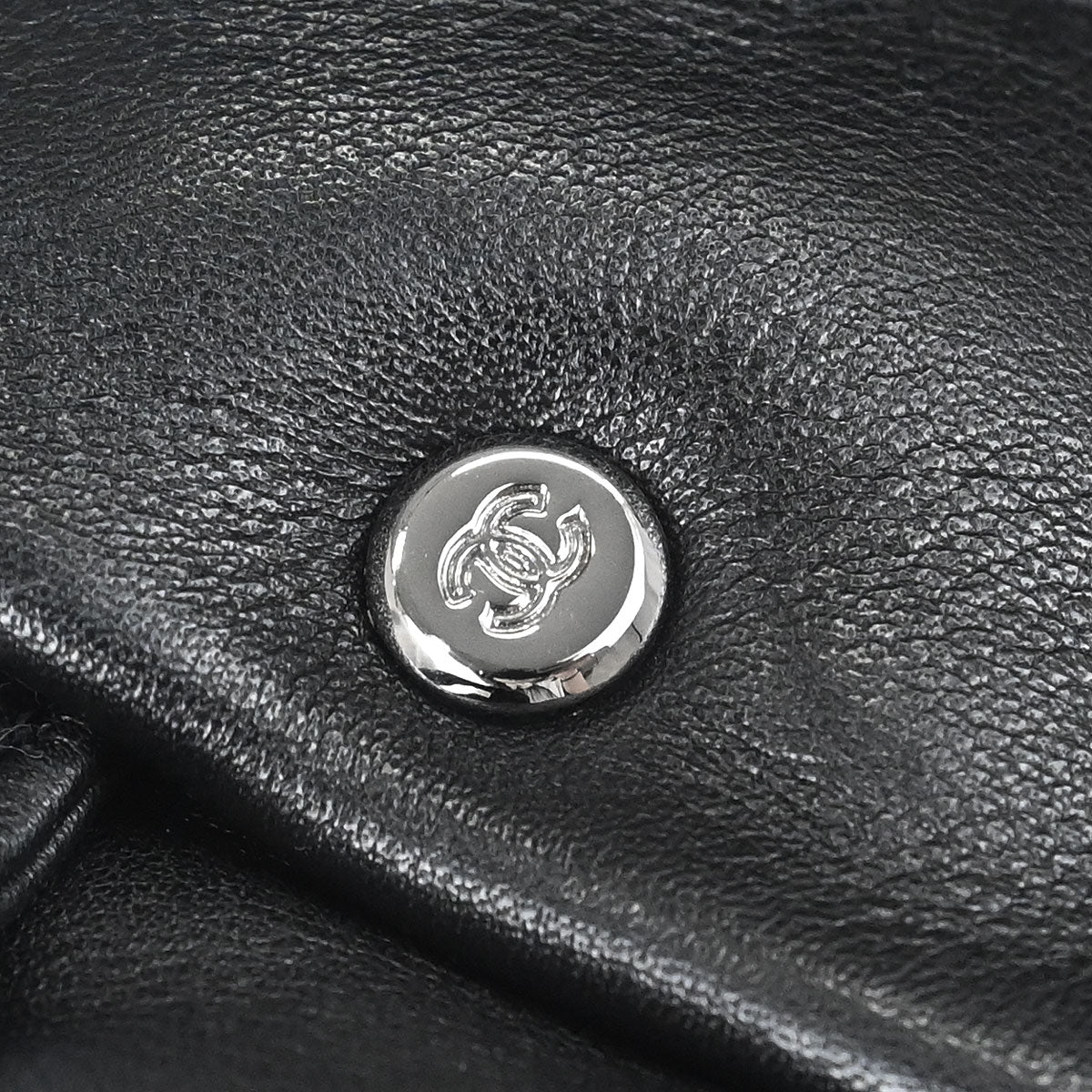 Chanel 2003-2004 Black Lambskin Choco Bar Drawstring Handbag