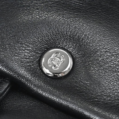 Chanel 2003-2004 Black Lambskin Choco Bar Drawstring Handbag