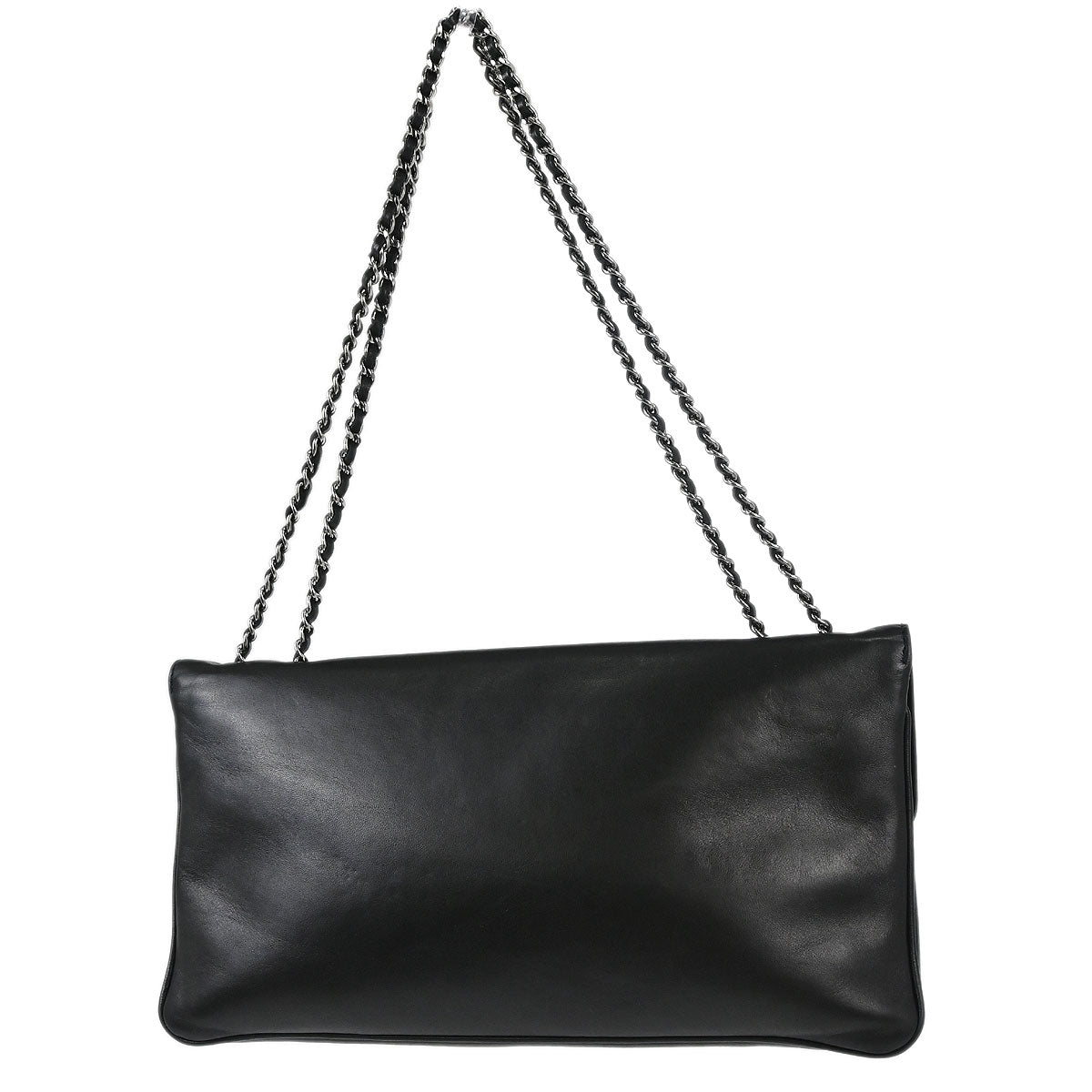 Chanel 2004-2005 Black Lambskin Mademoiselle Lock Shoulder Bag
