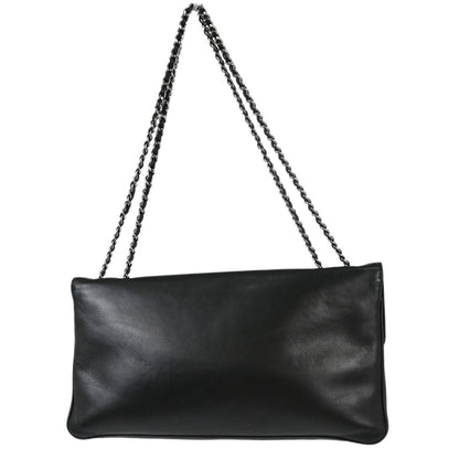 Chanel 2004-2005 Black Lambskin Mademoiselle Lock Shoulder Bag