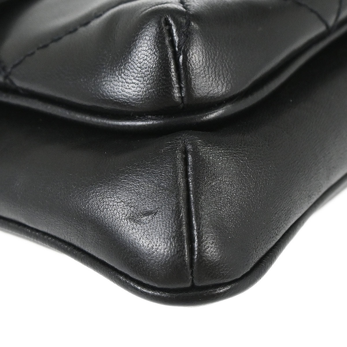 Chanel 2004-2005 Black Lambskin Mademoiselle Lock Shoulder Bag