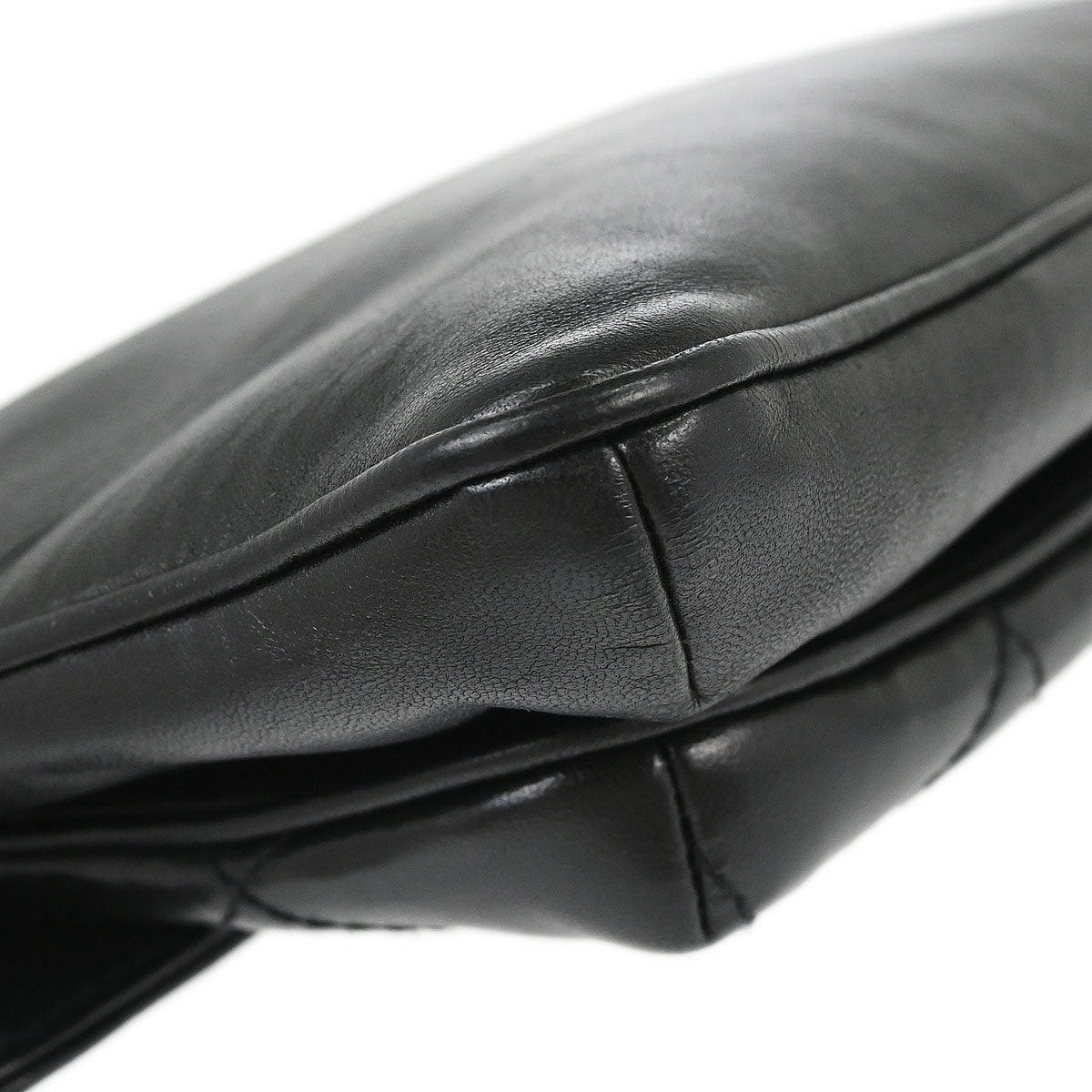 Chanel 2004-2005 Black Lambskin Mademoiselle Lock Shoulder Bag