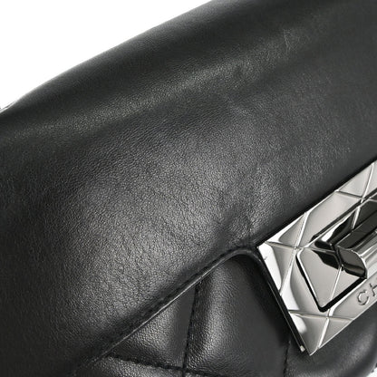 Chanel 2004-2005 Black Lambskin Mademoiselle Lock Shoulder Bag
