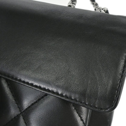 Chanel 2004-2005 Black Lambskin Mademoiselle Lock Shoulder Bag