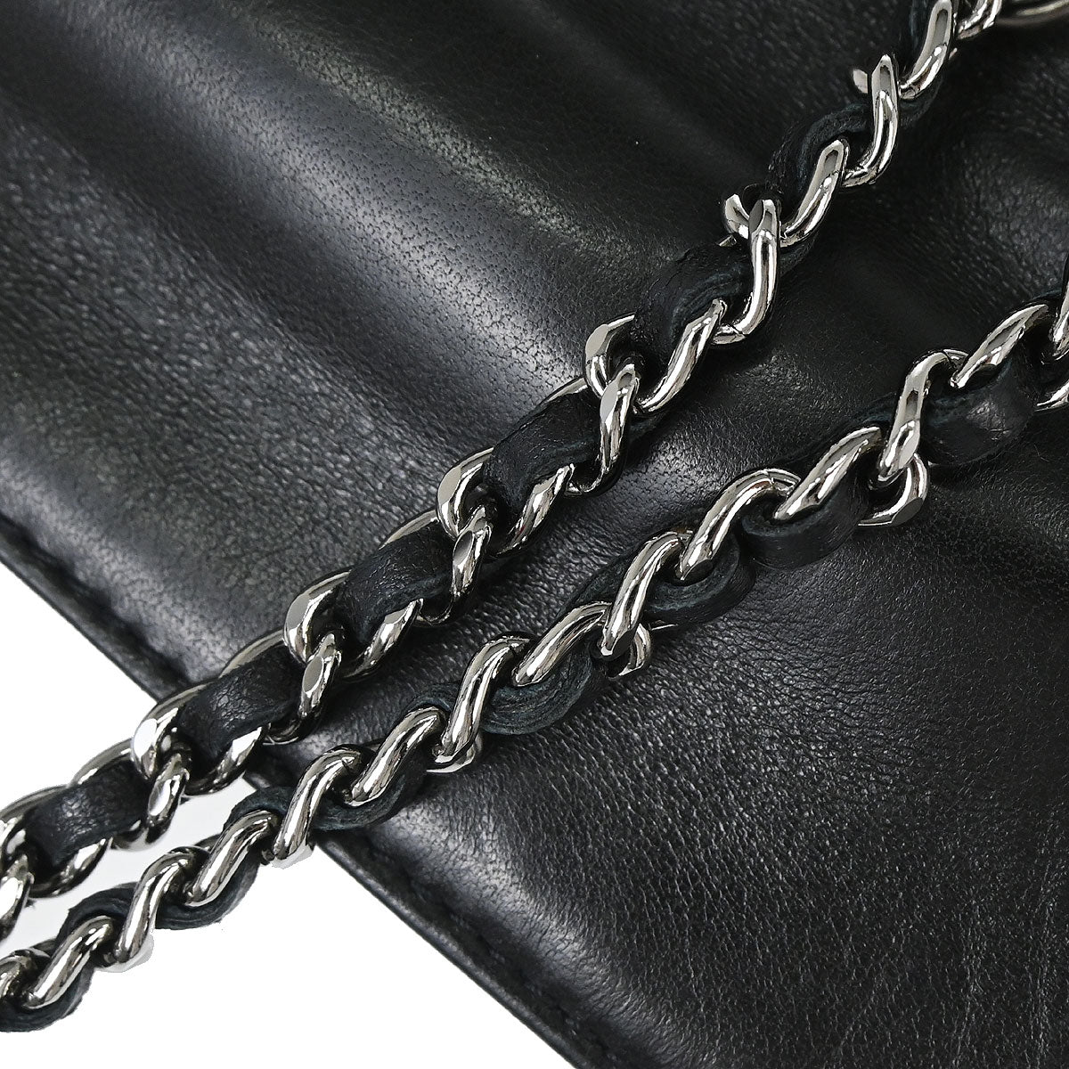 Chanel 2004-2005 Black Lambskin Mademoiselle Lock Shoulder Bag