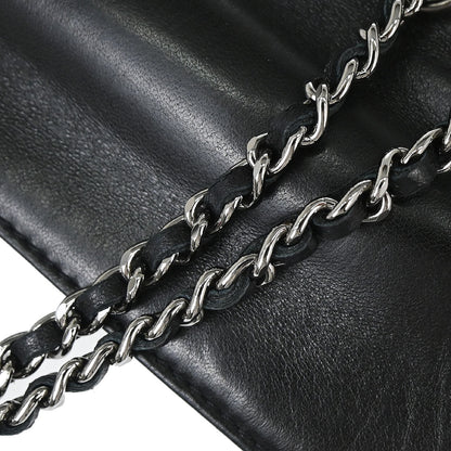 Chanel 2004-2005 Black Lambskin Mademoiselle Lock Shoulder Bag