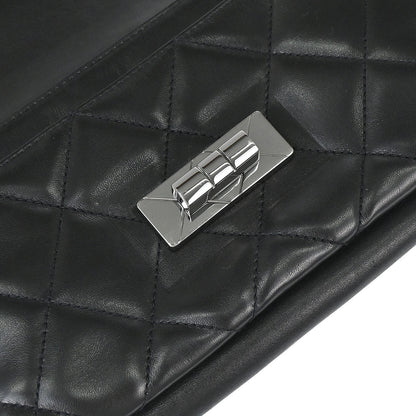 Chanel 2004-2005 Black Lambskin Mademoiselle Lock Shoulder Bag