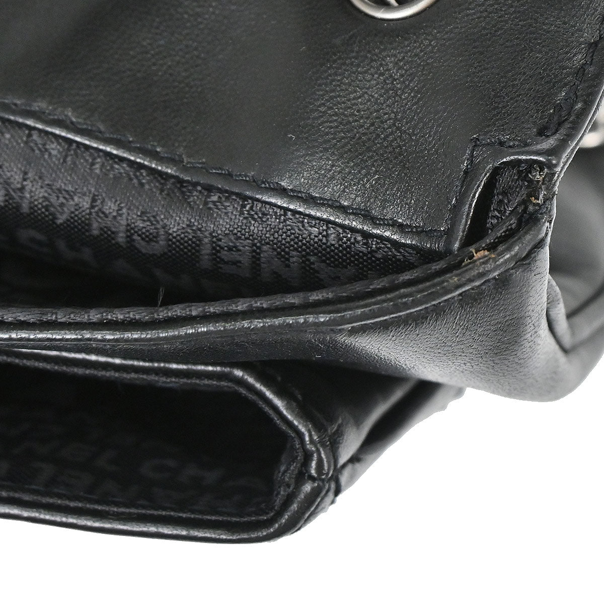 Chanel 2004-2005 Black Lambskin Mademoiselle Lock Shoulder Bag