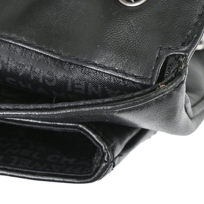 Chanel 2004-2005 Black Lambskin Mademoiselle Lock Shoulder Bag
