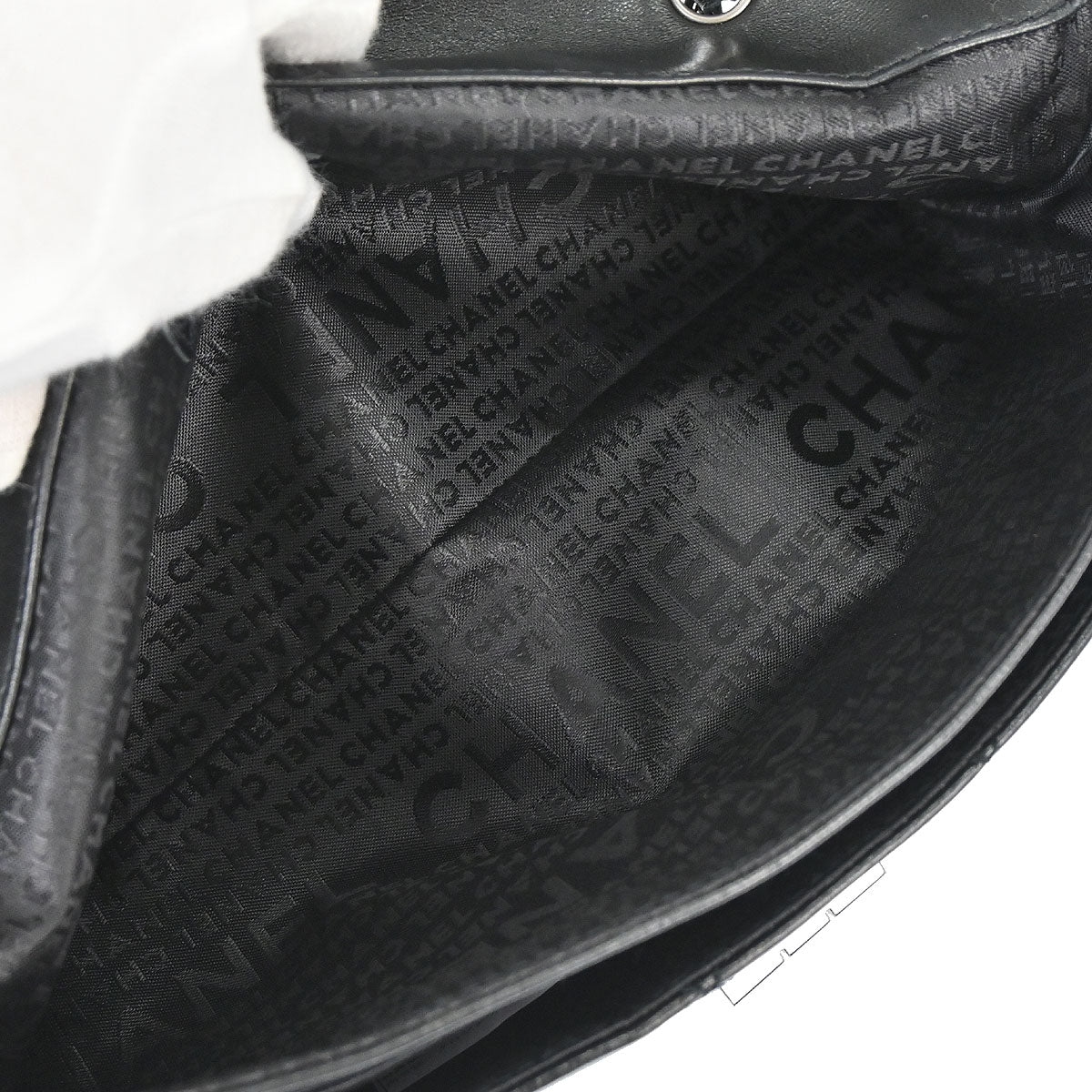 Chanel 2004-2005 Black Lambskin Mademoiselle Lock Shoulder Bag