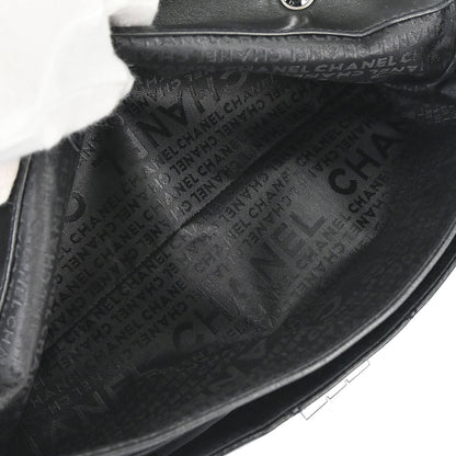 Chanel 2004-2005 Black Lambskin Mademoiselle Lock Shoulder Bag