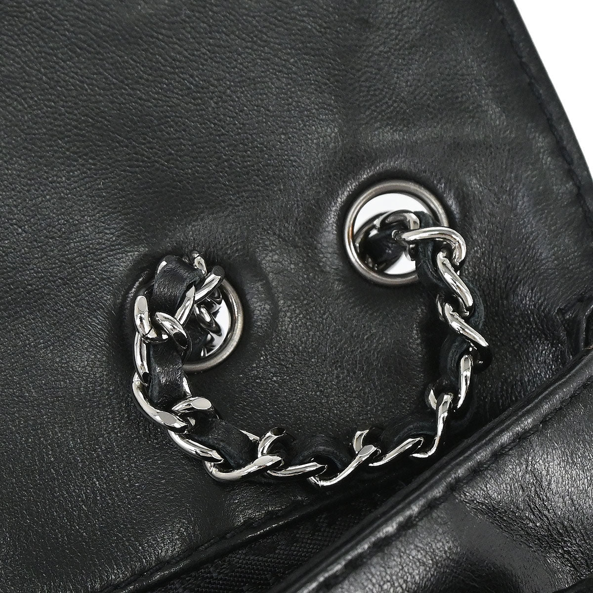 Chanel 2004-2005 Black Lambskin Mademoiselle Lock Shoulder Bag