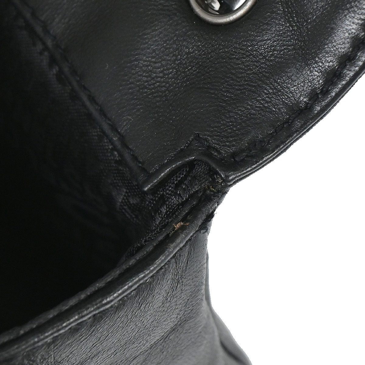 Chanel 2004-2005 Black Lambskin Mademoiselle Lock Shoulder Bag