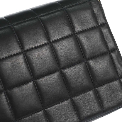 Chanel 2005-2006 Black Lambskin Choco Bar East West Shoulder Bag