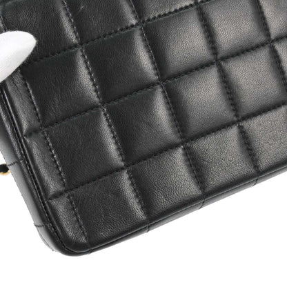 Chanel 2005-2006 Black Lambskin Choco Bar East West Shoulder Bag