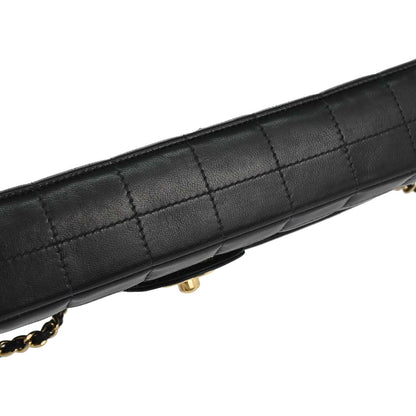 Chanel 2005-2006 Black Lambskin Choco Bar East West Shoulder Bag