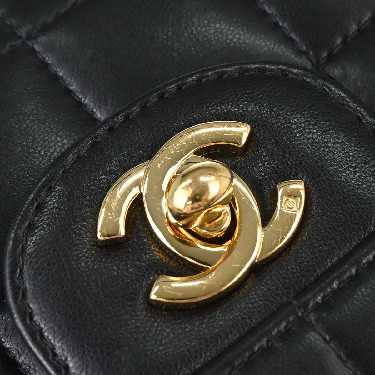 Chanel 2005-2006 Black Lambskin Choco Bar East West Shoulder Bag