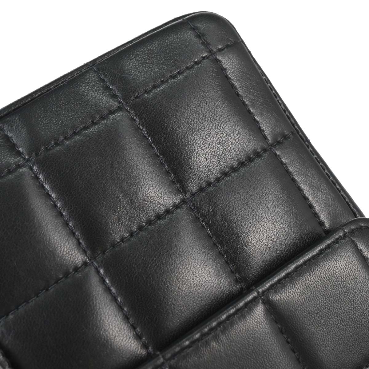 Chanel 2005-2006 Black Lambskin Choco Bar East West Shoulder Bag