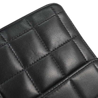 Chanel 2005-2006 Black Lambskin Choco Bar East West Shoulder Bag