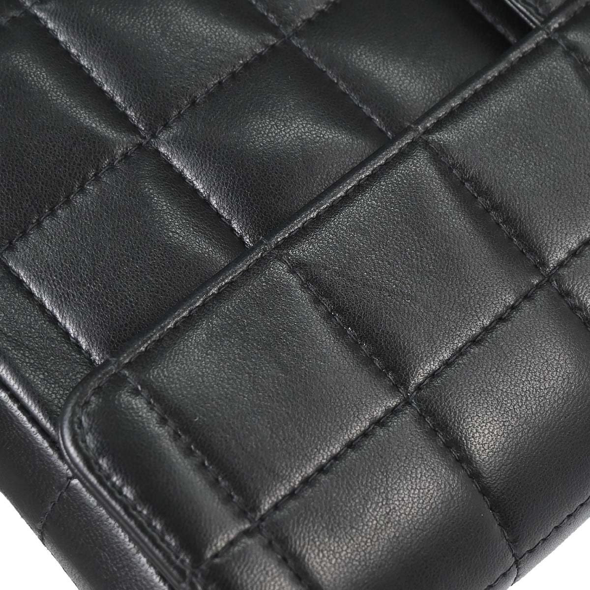 Chanel 2005-2006 Black Lambskin Choco Bar East West Shoulder Bag