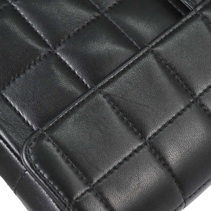 Chanel 2005-2006 Black Lambskin Choco Bar East West Shoulder Bag