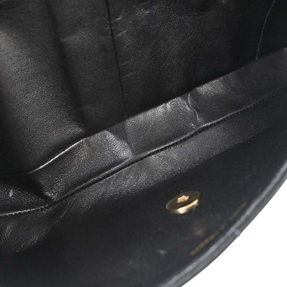 Chanel 2005-2006 Black Lambskin Choco Bar East West Shoulder Bag