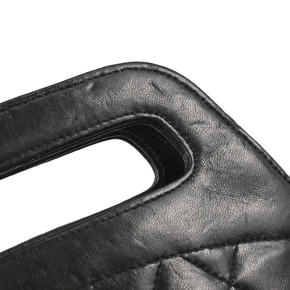 Chanel 1989-1991 Black Lambskin 2way Shoulder Handbag