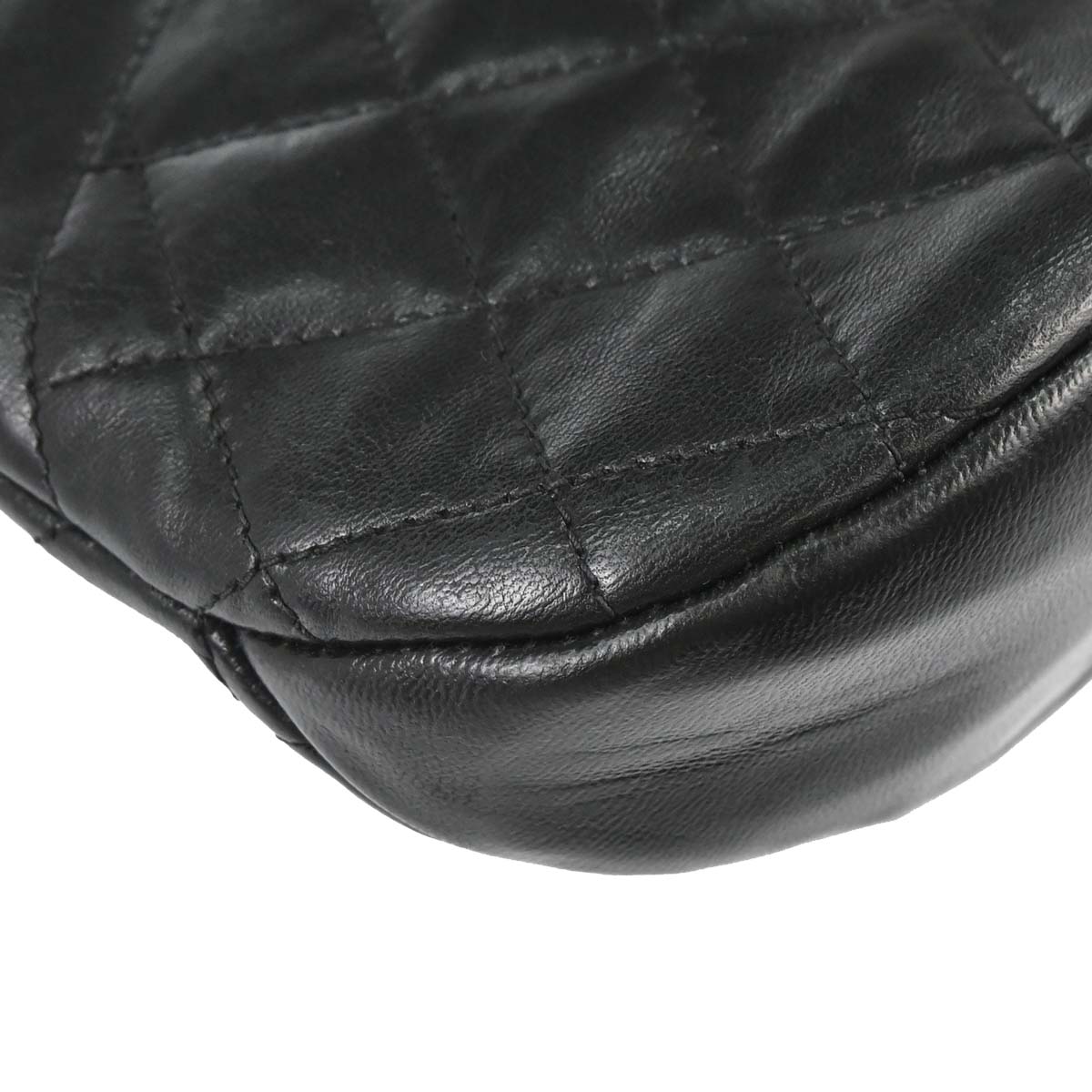 Chanel 1989-1991 Black Lambskin 2way Shoulder Handbag