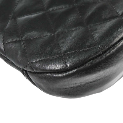 Chanel 1989-1991 Black Lambskin 2way Shoulder Handbag