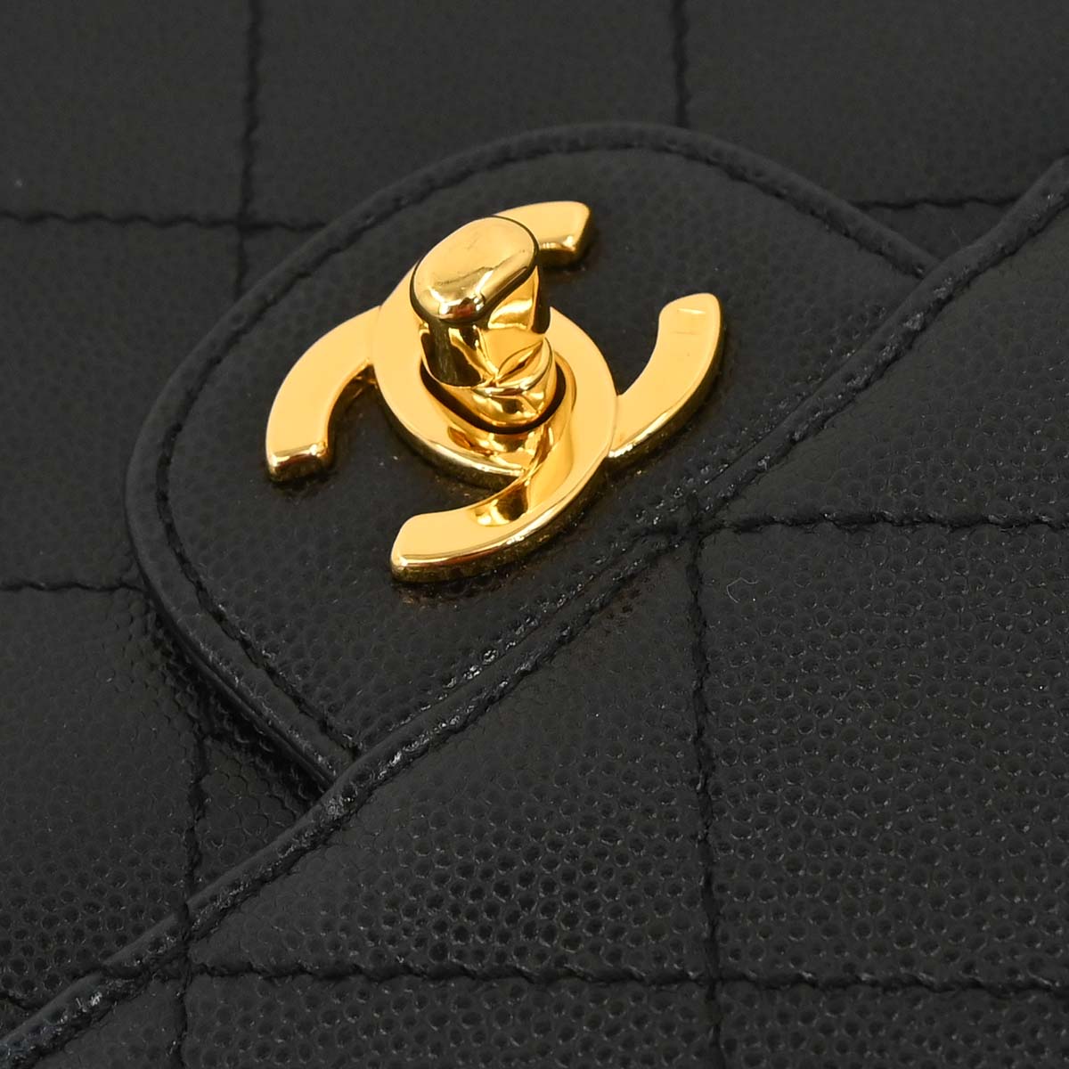Chanel Black Caviar Skin Shoulder Bag