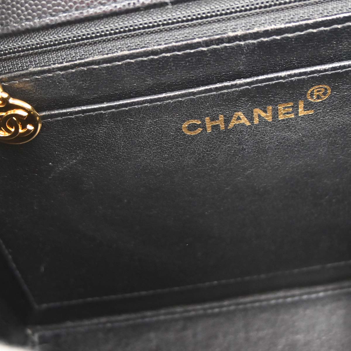 Chanel Black Caviar Skin Shoulder Bag