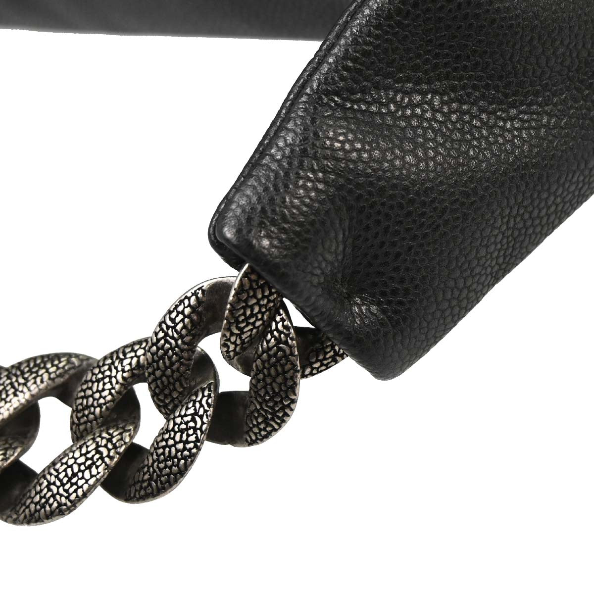 Chanel 2009-2010 Gray Caviar Skin Hobo Bag