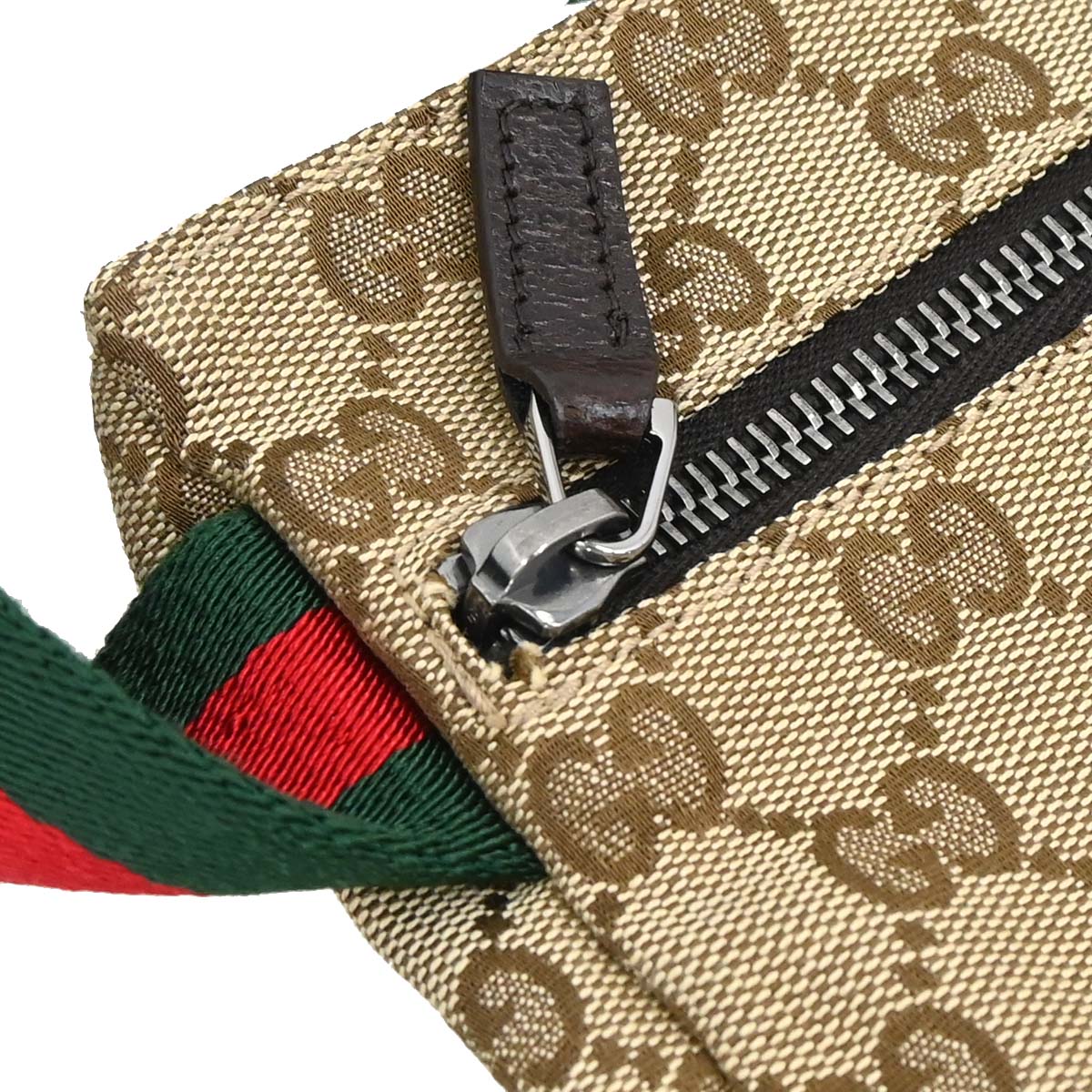 Gucci Brown Beige Canvas GG Sherry Bum Bag