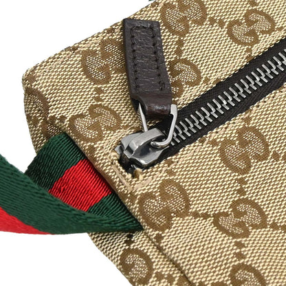 Gucci Brown Beige Canvas GG Sherry Bum Bag